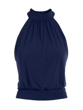Boston Proper Navy Halter-Style Tank Top